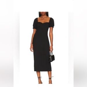 Free People Beach Bel Air Midi Dress Size X-Small Black Ribbed. NWT